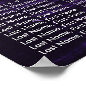 Poster Purple Sunflower Wedding Seating Chart 12 (Coin)