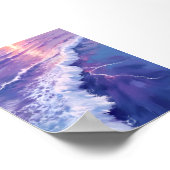 Poster Purple Tide | Ocean Waves Watercolor Painting (Coin)