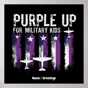 Poster Purple Up For Military Kids Drapeau Montrez Votre 