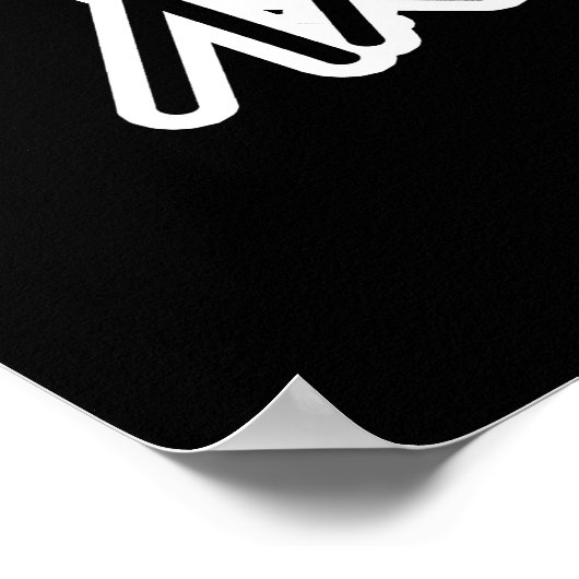 Poster Purr-cussionniste Funny Drummer Cat Pun Dark BG (Coin)