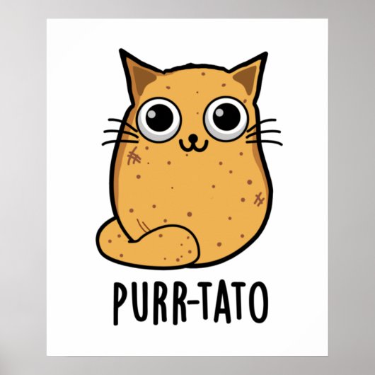 Poster Purr-tato Funny Chat Pun de pomme de terre (Devant)