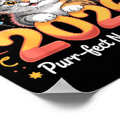 Poster Purrfect New Year 2026 Cute Cat Fireworks Celebrat (Coin)