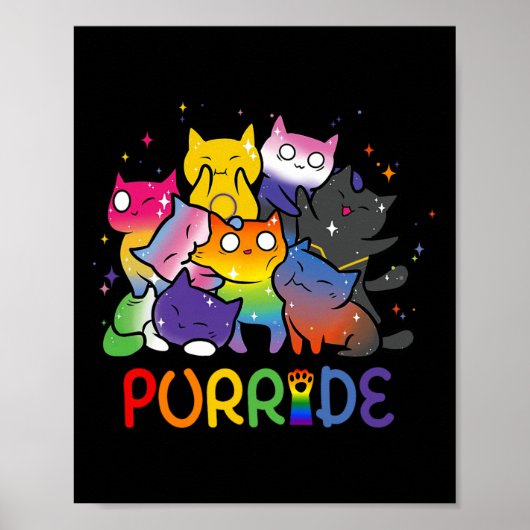 Poster Purride Cat Pride Ally Lgbt Arc-en-ciel Amoureux d (Devant)