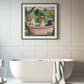 Poster Purrs et bulles : Une scène de bain chatte