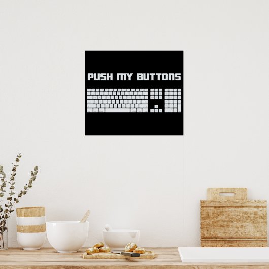 Poster Push My Buttons Computer Keyboard (Cuisine)