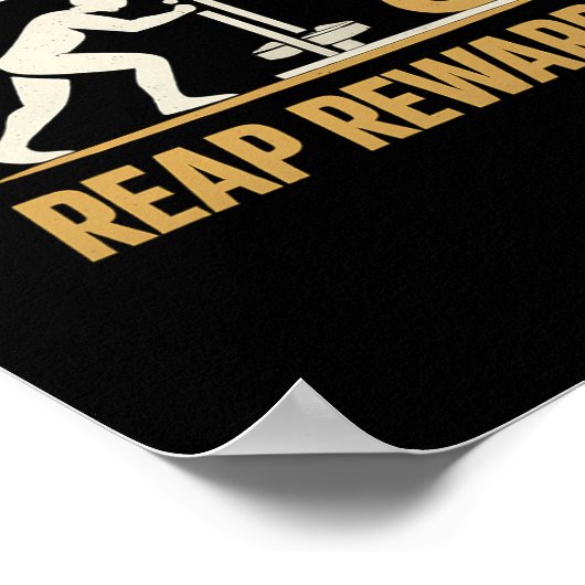 Poster Push Reap Rewards Gym entraînement Bodybuilding Ar (Coin)