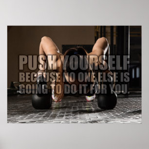 Poster Push Yourself - Exercice Fitness Motivational