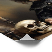 Poster Putain enfant sorcière de crânes en robe victorien (Coin)