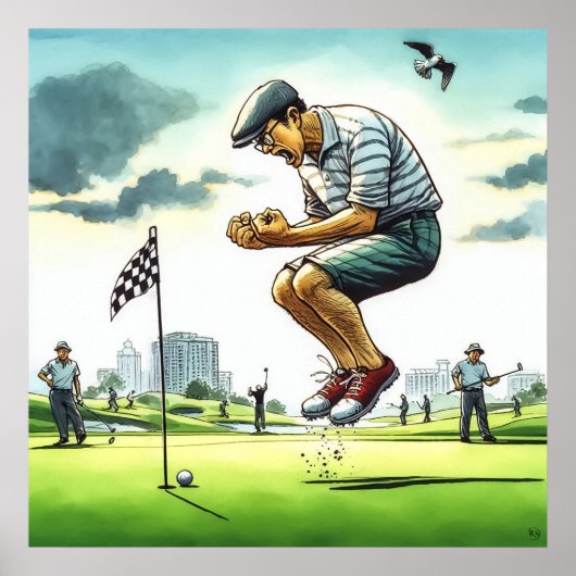 Poster Putt manquée - Golf Art Print (Devant)
