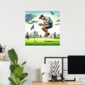 Poster Putt manquée - Golf Art Print (Bureau à domicile)