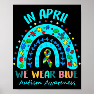 Poster Puzzle Arc En Avril Nous Portons Blue Autism Award