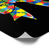 Poster Puzzle Autisme Ruban Coquette Bow Be Kind Autisme  (Coin)