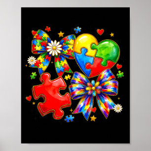 Poster Puzzle collage noeud coquet autisme sensibilisatio