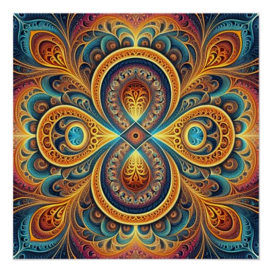 Poster Puzzle d'art fractal vibrant (Devant)