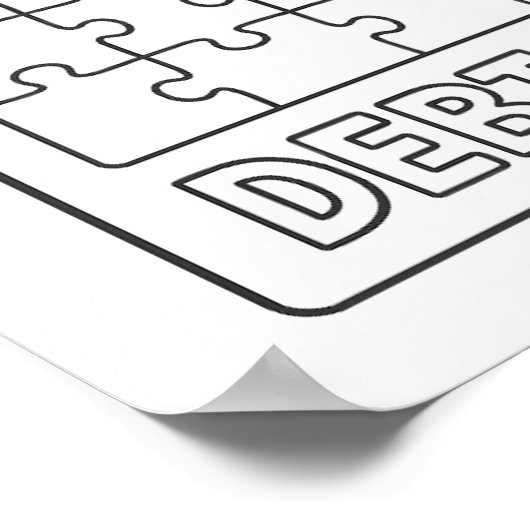 Poster Puzzle de la dette Défi Payer Tracker double face (Coin)