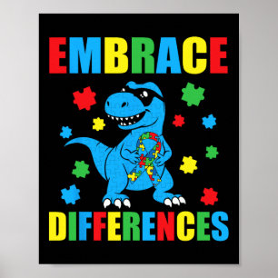 Poster Puzzle Dinosaure T-Rex Accepter les Différences Au