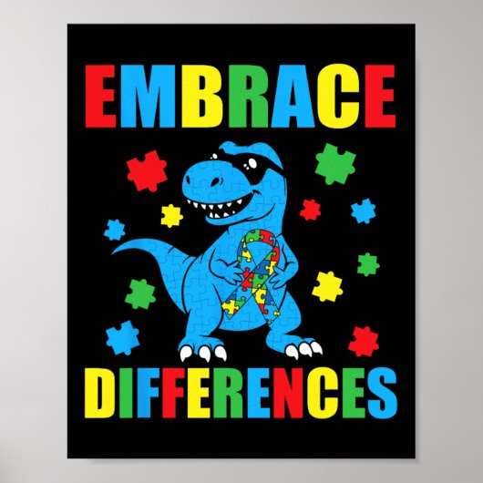 Poster Puzzle Dinosaure T-Rex Accepter les Différences Au (Devant)