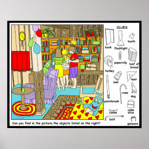 Poster Puzzle d'objets cachés amis