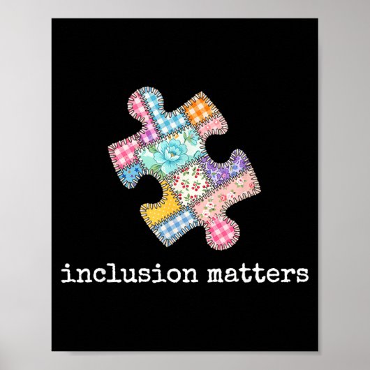 Poster Puzzle en patchwork pour la sensibilisation et l'i (Devant)