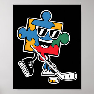 Poster Puzzle Ice Hockey Sensibilisation sur l'autisme Sp