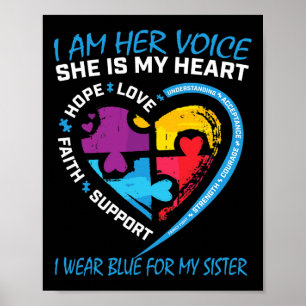 Poster Puzzle Je Porte Du Bleu Pour Ma Soeur Autisme Aw