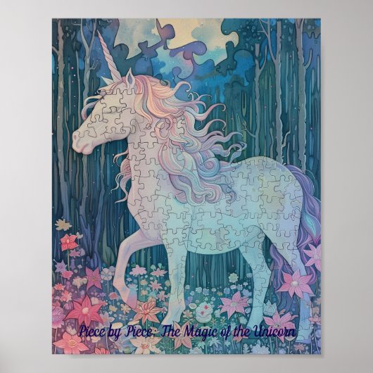 Poster Puzzle Licorne Pastel Rêveur (Devant)