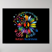 Poster Puzzle Sunflower Be Kind Autism Awareness Support (Devant)