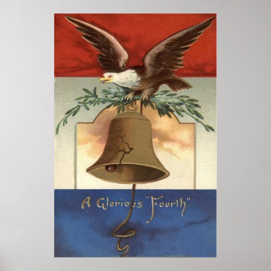 Poster Pygargue à tête blanche Liberty Bell 4 juillet (Devant)
