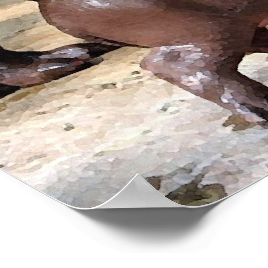 Poster Pygmée Hippo paire Hippopotamus Portrait (Coin)