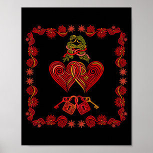 Poster Pyjama Coeur pour Couple de la Saint-Valentin Homm
