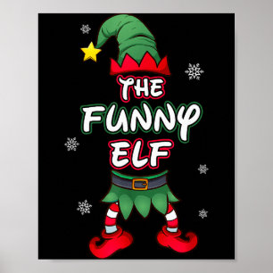 Poster Pyjama de Noël drôle d'elfe Pjs de famille assorti