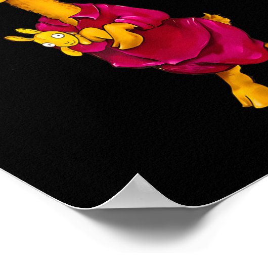 Poster Pyjama Rouge Llama Pour Enfants (Coin)