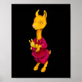 Poster Pyjama Rouge Llama Pour Enfants (Devant)