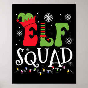 Poster Pyjamas de Noël assortis pour famille de lutins dr