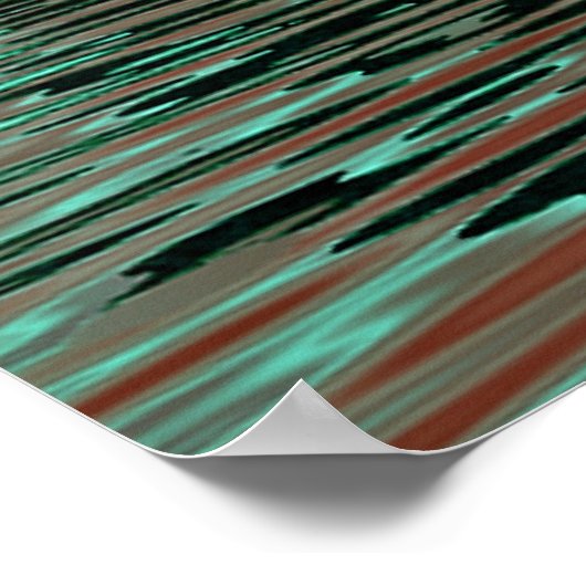 Poster pyramide dans l'eau avec soleil vert (Coin)