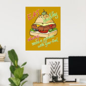 Poster pyramide de burger pour une alimentation saine (Bureau à domicile)