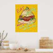 Poster pyramide de burger pour une alimentation saine (Cuisine)