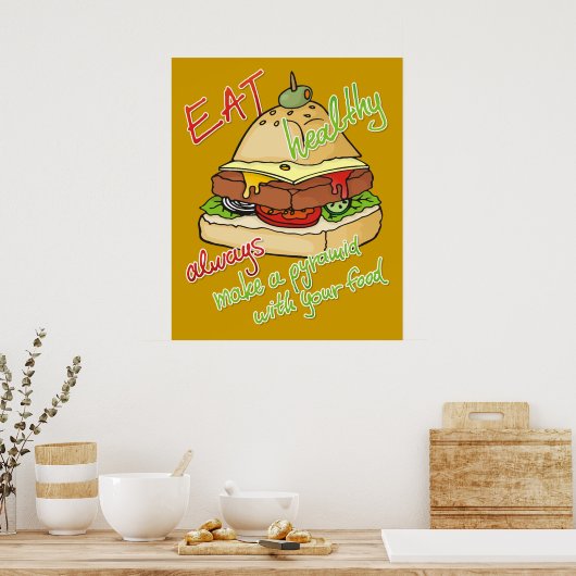 Poster Pyramide de burger saine alimentation (Cuisine)