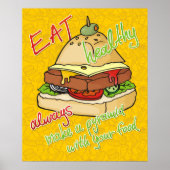 Poster Pyramide de burger saine alimentation (Devant)