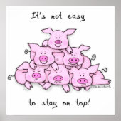 Poster Pyramide des cochons joueurs (Devant)