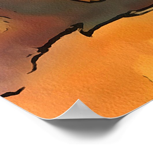 Poster Pyramide des crânes Black Outline Art après Cézann (Coin)