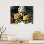 Poster Pyramide des crânes Paul Cezanne Peinture Art (Cuisine)