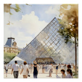 Poster pyramide du Louvre musée Parisien  (Devant)