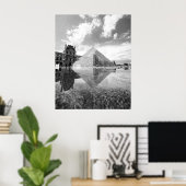 Poster Pyramide du Louvre Paris Reflet Noir et Blanc (Bureau à domicile)