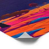 Poster Pyramide Égyptienne Rose Orange Psychedelique (Coin)