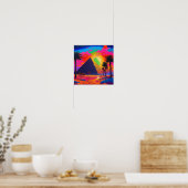 Poster Pyramide Égyptienne Rose Orange Psychedelique (Cuisine)