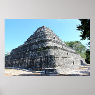 Poster Pyramide maya Chaccoben