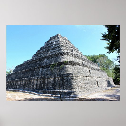 Poster Pyramide maya Chaccoben (Devant)
