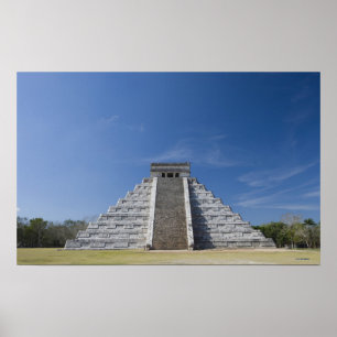 Poster Pyramide maya, matin de mars