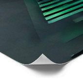 POSTER PYRAMIDE VERT TURQUOISE CLAIR ART (Coin)